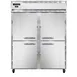 Continental 2RENHD 57" 2-Section Reach-In Refrigerator w/ 4 Half Solid Doors, Stainless Steel Front Aluminum Exterior, 50 cu.ft. 1 image