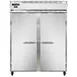 Continental Refrigerator 2RENPT 57" 2-Section Pass-Thru Refrigerator w/ 4 Solid Doors, Stainless Steel Front Aluminum Ends, 52 cu. ft. 1 image