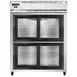 Continental 2RENSGDHD 57" Two Section Reach-In Refrigerator w/ 4 Sliding Half Glass Doors, Stainless Steel Front Aluminum Exterior, 50 cu.ft. 1 image