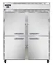 Continental 2RENSSHD 57" 2-Section Reach-In Refrigerator w/ 4 Solid Half Doors, All Stainless Steel, 50 cu.ft. 1 image