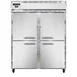 Continental Refrigerator 2RENSSPTHD 57" 2-Section Pass-Thru Refrigerator w/ 8 Half Solid Doors, All Stainless Steel, 52 cu. ft. 1 image