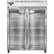 Continental 2RESNGD 57" 2-Section Reach-In Refrigerator w/ 2 Glass Doors, Stainless Steel Front Aluminum Exterior, 40 cu.ft. 1 image
