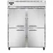 Continental 2RESNHD 57" 2-Section Reach-In Refrigerator w/ 4 Solid Half Doors, Stainless Steel Front Aluminum Exterior, 40 cu.ft. 1 image