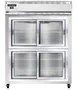 Continental 2RESNSASGDHD 57" Two Section Reach-In Refrigerator w/ 4 Siliding Half Glass Doors, Stainless Steel Exterior, 40 cu.ft. 1 image