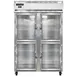 Continental Refrigerator 2RNGDHD 52" 2-Section Reach-In Refrigerator w/ 4 Glass Half Doors, Stainless Steel Front Aluminum Exterior, 48 cu.ft. 1 image