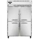 Continental Refrigerator 2RNHD 52" 2-Section Reach-In Refrigerator w/ 4 Solid Half Doors, Stainless Steel Front Aluminum Exterior, 48 cu.ft. 1 image