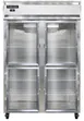 Continental Refrigerator 2RNSAGDHD 52" 2-Section Reach-In Refrigerator w/ 4 Glass Half Doors, Stainless Steel Exterior, 48 cu.ft. 1 image