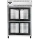Continental Refrigerator 2RNSGDHD 52" 2-Section Reach-In Refrigerator w/ 4 Sliding Half Glass Doors, Stainless Steel Front Aluminum Exterior, 48 cu.ft. 1 image
