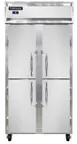 Continental Refrigerator 2RSENSAHD 36" 2-Section Reach-In Refrigerator w/ 4 Solid Half Doors, Stainless Steel Exterior, 30 cu.ft. 1 image
