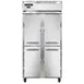 Continental Refrigerator 2RSESNHD 36" 2-Section Reach-In Refrigerator w/ 4 Half Solid Doors, Stainless Steel Front Aluminum Exterior, 24 cu.ft. 1 image