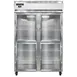 Continental Refrigerator 2RSNGDHD 52" 2-Section Reach-In Refrigerator w/ 4 Glass Half Doors, Stainless Steel Front Aluminum Exterior, 32 cu.ft. 1 image
