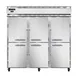 Continental Refrigerator 3FNHD 78" 3-Section Reach-In Freezer, 6 Half Solid Doors, 70 cu. ft., Stainless Steel Front, Aluminum Interior 1 image