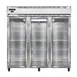 Continental Refrigerator 3FNSSGD 78" 3-Section Glass Door Reach-In Freezer, Top Mounted, Stainless Steel, 70 cu. ft. 1 image
