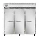 Continental Refrigerator 3FNSS 78" 3-Solid Door Reach-In Freezer, Top Mounted, Stainless Steel, 70 cu. ft. 1 image