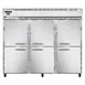 Continental Refrigerator 3FENHD 85" 3-Section Reach-In Freezer, 6 Half Solid Doors, 73 cu. ft., Stainless Steel Front, Top Mounted 1 image