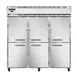 Continental Refrigerator 3FSNHD 78" 3-Section Reach-In Freezer, 6 Half Solid Doors, 50 cu. ft., Stainless Steel Front, Aluminum Interior, 1-1/4 HP 1 image