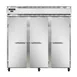 Continental Refrigerator 3FSNSS 78" Three Section Reach-In Freezer w/ 3 Solid Doors, All Stainless Steel, 50 cu. ft. 1 image
