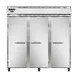 Continental Refrigerator 3RNPT 78" 3-Section Pass-Thru Refrigerator w/ 6 Solid Doors, Stainless Steel Front Aluminum Ends, 72 cu ft 1 image