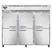 Continental Refrigerator 3RENPTHD 86" 3-Section Pass-Thru Refrigerator w/ 12 Half Solid Doors, Stainless Steel Front Aluminum Ends, 75 cu. ft. 1 image