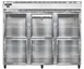 Continental Refrigerator 3RENSSGDHD 86" 3-Section Reach-In Refrigerator w/ 6 Glass Half Doors, All Stainless Steel, 73 cu.ft. 1 image