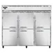 Continental Refrigerator 3RESNHD 86" 3-Section Reach-In Refrigerator w/ 6 Solid Half Doors, Stainless Steel Front Aluminum Exterior, 63 cu.ft. 1 image