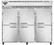 Continental Refrigerator 3RESNSAHD 86" 3-Section Reach-In Refrigerator w/ 6 Solid Half Doors, Stainless Steel Exterior, 63 cu.ft. 1 image