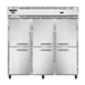 Continental Refrigerator 3RFFNSAHD 78" 3-Section Reach-In Refrigerator Freezer Combo w/ 6 Half Solid Doors 1 image