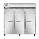 Continental Refrigerator 3RSN 78" 3-Section Reach-In Refrigerator w/ 3 Solid Doors, Stainless Steel Front Aluminum Exterior, 50 cu.ft. 1 image