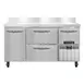 Continental Refrigerator FA60NBS-D 60" 3-Section Worktop Freezer w/ 2 Drawers & 1 Half Door 1 image