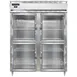 Continental Refrigerator D2RENGDHD 57" 2-Section Reach-In Refrigerator w/ 4 Half Glass Doors, Stainless Steel Front Aluminum Exterior, 52 cu. ft. 1 image