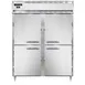 Continental Refrigerator D2RENHD 57" 2-Section Reach-In Refrigerator w/ 4 Half Solid Doors, Stainless Steel Front Aluminum Exterior, 52 cu. ft. 1 image