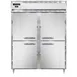 Continental Refrigerator D2RENPTHD 57" 2-Section Pass-Thru Refrigerator w/ 8 Half Solid Doors, Stainless Steel Front Aluminum Ends, 52 cu. ft. 1 image