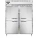 Continental Refrigerator D2RENSSPTHD 57" 2-Section Pass-Thru Refrigerator w/ 8 Half Solid Doors, All Stainless Steel, 52 cu. ft. 1 image
