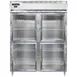 Continental Refrigerator D2RESNSSGDHD 57" 2-Section Reach-In Refrigerator w/ 4 Glass Half Doors, All Stainless Steel, 40 cu. ft. 1 image