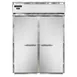 Continental Refrigerator D2RIN 68" 2-Section Roll-In Refrigerator w/ 2 Solid Doors, Stainless Steel Front Aluminum Ends 1 image