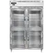 Continental Refrigerator D2RNGDHD 52" 2-Section Reach-In Refrigerator w/ 4 Glass Half Doors, Stainless Steel Front Aluminum Exterior, 50 cu. ft. 1 image