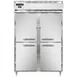 Continental Refrigerator D2RNHD 52" 2-Section Reach-In Refrigerator w/ 4 Solid Half Doors, Stainless Steel Front Aluminum Exterior, 50 cu. ft. 1 image