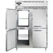 Continental Refrigerator D2RNPTHD 52" 2-Section Pass-Thru Refrigerator w/ 8 Half Solid Doors, Stainless Steel Front Aluminum Ends, 50 cu. ft. 1 image