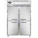 Continental Refrigerator D2RNSSHD 52" 2-Section Reach-In Refrigerator w/ 4 Solid Half Doors, All Stainless Steel, 50 cu. ft. 1 image