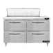 Continental Refrigerator D48N10-D 48" Two Section Sandwich / Salad Prep Table w/ 4 Drawers, 10 Pans 1 image