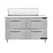 Continental Refrigerator D48N10C-D 48" Two Section Sandwich/Salad Prep Table w/ 4 Drawers, 10 Pans 1 image