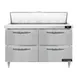 Continental Refrigerator D48N12-D 48" Two Section Sandwich / Salad Prep Table w/ 4 Drawers, 12 Pans 1 image