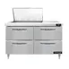 Continental Refrigerator D48N12M-D 48" Mega Top Sandwich Prep Table w/ 4 Drawers, 12 pans 1 image