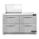 Continental Refrigerator D48N12M-FB-D 48" Mega Top Sandwich Prep Table w/ 4 Drawers, 12 pans 1 image