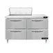 Continental Refrigerator D48N8-D 48" Two Section Sandwich / Salad Prep Table w/ 4 Drawers, 8 Pans 1 image