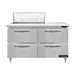 Continental Refrigerator D48N8C-D 48" Two Section Sandwich / Salad Prep Table w/ 4 Drawers, 8 Pans 1 image