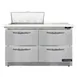 Continental Refrigerator D48N8C-FB-D 48" Two Section Sandwich / Salad Prep Table w/ 4 Drawers, 8 Pans 1 image