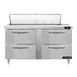 Continental Refrigerator D60N12-D 60" Two Section Sandwich / Salad Prep Table w/ 4 Drawers, 12 Pans 1 image