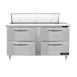 Continental Refrigerator D60N12C-D 60" Sandwich / Salad Prep Table w/ 4 Drawers, 12 Pans 1 image