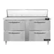 Continental Refrigerator D60N16-D 60" Two Section Sandwich / Salad Prep Table w/ 4 Drawers, 16 Pans 1 image